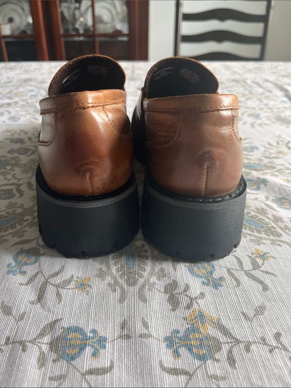 Steve Madden Brown Leather Loafers with Gold Bit - Picture 5 of 6